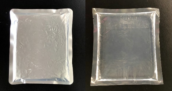図１１：パック内蔵型の例（左：アルミパック、右：樹脂パック）